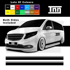 for Mercedes Vito Stickers Side Stripes Decals Graphics Vinyl Van Taxi Pin SWB