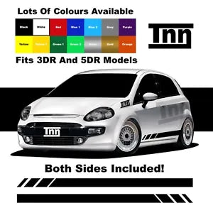 For Abarth Fiat Punto Sticker Stickers Evo Grande Stripes Decals Side 3DR 5DR