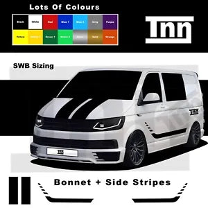 NEW LISTINGSTICKERS For VW T5 T4 T6 TRANSPORTER SWB SIDE STRIPE CAMPER VANS GRAPHICS DECALS