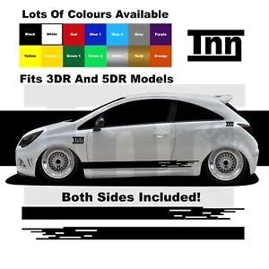 For Vauxhall Corsa VXR SRI SXI Stickers Decals Graphics Opel Car Side Stripes