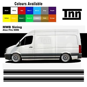 Side Stripe Stickers Vinyl Decals Graphics For Volkswagen VW Crafter MWB SWB