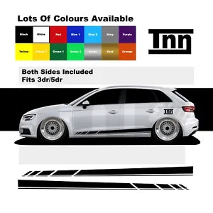 for Audi A3 RS3 S3 Stickers Side Stripes Graphics Decals Sticker 3dr 5dr Saloon