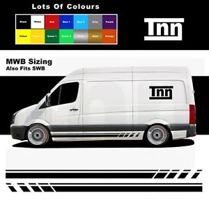 For Volkswagen VW Crafter Stickers Side Stripe Graphics Vinyl Decals MWB SWB DUB