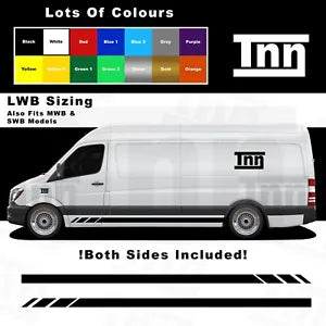 Stickers For Mercedes Sprinter LWB SWB MWB Camper Van Motorhome Side Stripes Mer