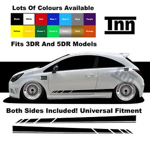 For Vauxhall Corsa Stickers VXR SRI SXI Decals Opel Graphics Side Stripes Car