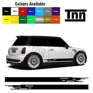 For MINI COOPER ONE S SIDE SKIRT STRIPES DECALS VINYL STICKERS SPORT GRAPHICS