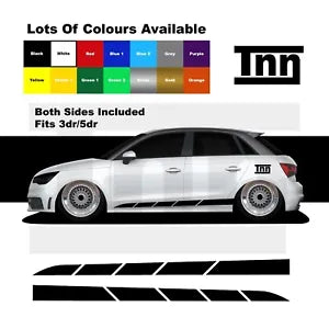 For Audi A1 A3 A4 A5 A6 A7 S1 RS1 Side Stripes Graphics Stickers Decals RS Badge