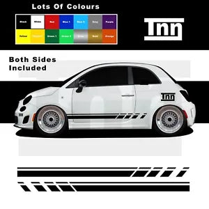 For Abarth Fiat 500 Stickers 595 Punto Spider Stripes Graphic Decal Badge Sides