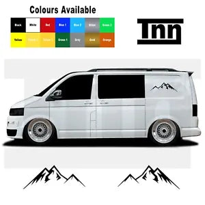 Stickers For VW Volkswagen Transporter T4 T5 T6 Campervan Caddy Decals Mountains