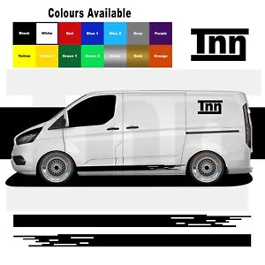 Side Stripe Stickers  For Ford Transit Custom SWB Graphics Decals Van Vinyl