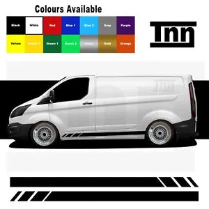 Side Stripe Stickers Vinyl Graphics Decals Van For Ford Transit Custom SWB