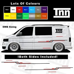 Stickers For VW TRANSPORTER T5 SWB T4 T6 SIDE STRIPE CAMPER VANS GRAPHICS DECALS