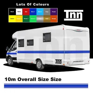 10m MOTORHOME VINYL STRIPES GRAPHICS STICKERS DECALS CAMPER CARAVAN VAN HORSEBOX