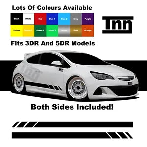 For Vauxhall Astra Stickers Corsa VXR SXI SRI Opel Graphics Side Stripe Decals