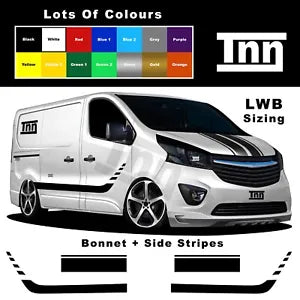 to fit VAUXHALL VIVARO MK2 LWB GRAPHICS STICKERS DECALS STRIPES CAMPER MOTORHOME