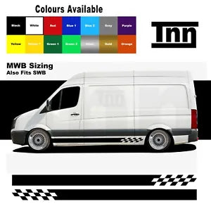 Side Stripe Stickers Graphics Vinyl Decals For Volkswagen VW Crafter MWB SWB