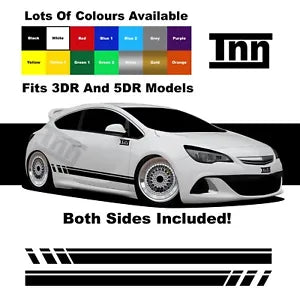 For Vauxhall Astra Stickers VXR SXI SRI Graphics Decals Opel Side Stripe Corsa