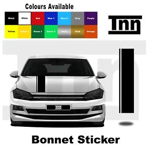 Bonnet Stickers Stripes Decals Vinyl For Volkswagen VW Polo Golf Lupo R GTI TSI