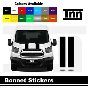 Bonnet Stripe Stickers Vinyl Decals Graphic For Ford Transit MWB SWB Mk8 LWB Van