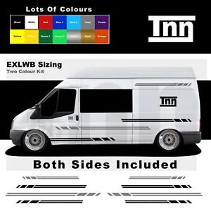 Stickers For Ford Transit EXLWB L4 MK6 Side Stripe Vinyl Graphics Decals Vans