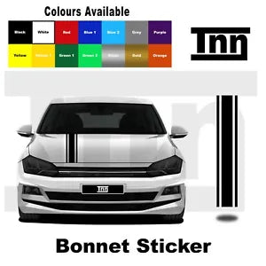 Bonnet Stripe Sticker Vinyl Decal For Volkswagen VW Polo Golf Lupo R GTI TSI