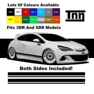 For Vauxhall Astra Stickers VXR SXI SRI Graphics Decals Opel Corsa Side Stripe