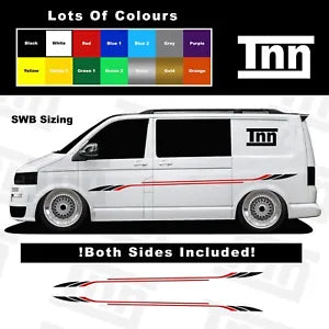 Stickers For VW T4 T5 T6 TRANSPORTER SIDE STRIPE CAMPER VANS GRAPHICS DUB DECALS