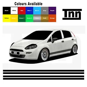 Side Stickers Stripes Vinyl Decals For Abarth Fiat Punto Evo Grande 3DR 5DR