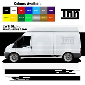 Side Stripe Stickers Decals Vinyl Graphics For Ford Transit LWB MWB SWB Van