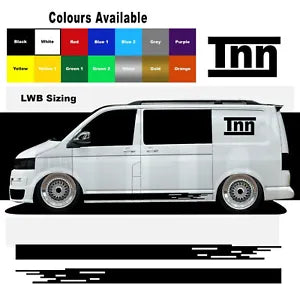 Side Stripe Stickers For VW Transporter T5 T4 T6 Sticker Vinyl Decal Camper LWB