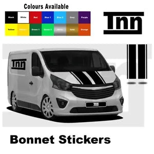 Stripes Bonnet Stickers Decals for Renault Trafic Motorhome SWB LWB Mk1 MK2 MK3