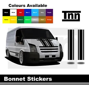 Bonnet Stripe Stickers Graphics For Ford Transit MWB LWB SWB Van Vinyl Decals