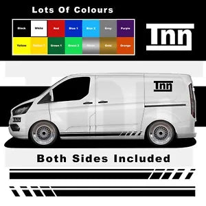 For Ford Transit Custom Stickers Side Stripes Vinyl Decals Graphics SWB Van