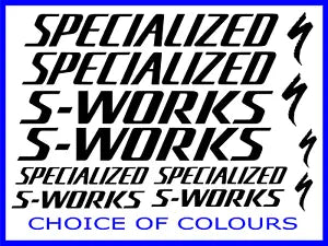 Specialized S Works BIKE Sticker Sheet vinyl MTB DH CHOCE OF COLOURS