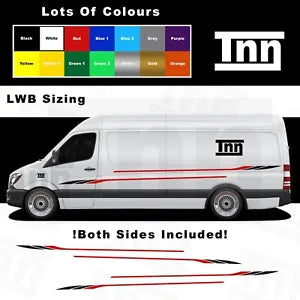 Stickers For Mercedes Sprinter LWB Camper Van Motorhome Side Stripes Merc Decals