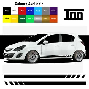 Side Stripe Stickers For Vauxhall Corsa VXR SRI SXI Decals Graphics Opel Car