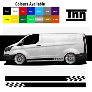 Side Stripe Stickers Decals Vinyl Graphics For Ford Transit Custom Van SWB