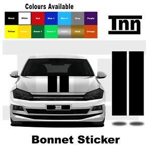 Bonnet Stripes For Volkswagen VW Golf Polo Stickers Decals Vinyl Lupo R GTI GTD