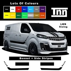 to fit VAUXHALL VIVARO MK3 LWB L2 STRIPES GRAPHICS STICKERS DECALS CAMPER VAN