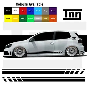 Sticker for VW Polo Golf Lupo GTI GTD R Line Decal Side Stripes 3dr 5dr Scirocco