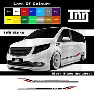 for Mercedes Vito Stickers Side Stripes Decals Graphics Vinyl Van Decals Camper