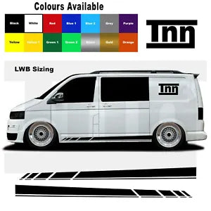 Side Stripes For VW Transporter T5 T6 T4 Stickers Camper Van LWB Vinyl Camper