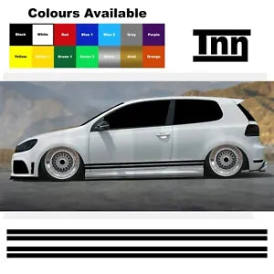 Side Stickers For VW Polo Golf Lupo Vinyl  Line Stripes Scirocco GT GTI GTD R