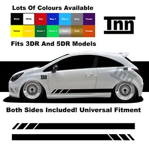 For Vauxhall Corsa Stickers VXR SRI SXI Opel Graphics Decals Side Stripes Car