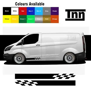 Side Stripe Stickers Vinyl Decals Graphics For Ford Transit Custom Van SWB LWB