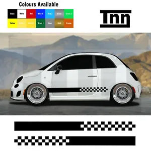 Side Stripes For Fiat 500 595 Spider Punto Livery Flag Graphic Decal Sticker Set