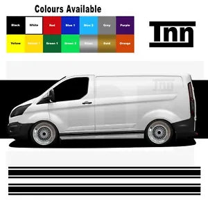 Side Stripe Stickers Decals Vinyl Van Graphics For Ford Transit Custom SWB