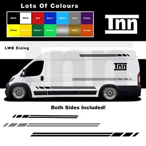 STICKERS for PEUGEOT BOXER L3 LWB GRAPHICS STRIPES MOTORHOME CAMPERVAN DUCATO