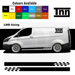 Side Stripe Stickers Decals Vinyl Graphics For Ford Transit Custom Van LWB