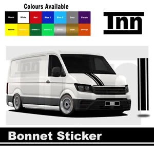 Bonnet Sticker Stripe Graphic Decal For Volkswagen VW Crafter Van SWB MWB LWB